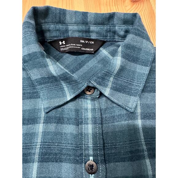 Under Armour Womens ColdGear Long Sleeve Flannel Shirt Small - Picture 2 of 5